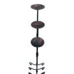 Hand Forged Iron Candelabra Set of 3 (90-110cm) Antique Copper Finish Slender Stem with French Scroll Base - Image 6