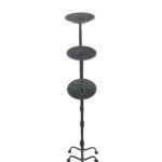 Hand Forged Iron Candelabra Set of 3 (95-115cm) Antique Copper Finish Straight Stem with Compact Arched Base - Image 5
