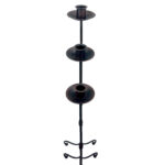 Hand Forged Iron Candelabra Set of 3 (91-111cm) Antique Copper Finish Straight Stem with Classic Scroll Feet - Image 5