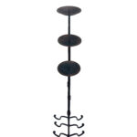 Hand Forged Iron Candelabra Set of 3 (92-112cm) Antique Copper Finish Straight Stem with French Scroll Base - Image 6