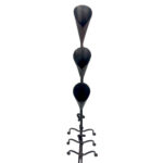 Hand Forged Iron Candelabra Set of 3 (90-110cm) Antique Copper Finish Knotted Stem with Conic Cup - Image 6