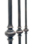 Hand Forged Iron Candelabra Set of 3 (97-117cm) Antique Copper Finish Slender Stem with Lily Cups - Image 3