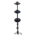 Hand Forged Iron Candelabra Set of 3 (101-121cm) Antique Copper Finish Heavy Rope Twist Stem with Openwork Cage Detail - Image 7