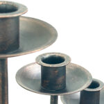 Hand Forged Iron Candelabra Set of 3 (93-113cm) Antique Copper Finish Barley Twist Stem with Deep Cylindrical Cups - Image 6