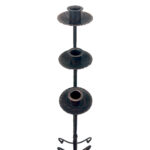 Hand Forged Iron Candelabra Set of 3 (93-113cm) Antique Copper Finish Barley Twist Stem with Socket and Drip Plate - Image 6