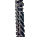 Hand Forged Iron Candelabra Set of 3 (93-113cm) Antique Copper Finish Barley Twist Stem with Socket and Drip Plate - Image 3