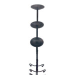 Hand Forged Iron Candelabra Set of 3 (90-110cm) Antique Copper Finish Barley Twist Stem with French Scroll Feet - Image 5