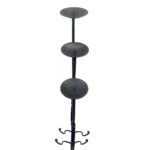 Hand Forged Iron Candelabra Set of 3 (93-113cm) Antique Copper Finish Barley Twist Stem with Wide Scroll Base - Image 5