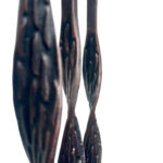 Hand Forged Iron Candelabra Set of 3 (107-127cm) Antique Copper Finish Open Twist Stem with Arched Base - Image 3