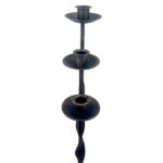 Hand Forged Iron Candelabra Set of 3 (107-127cm) Antique Copper Finish Open Twist Stem with Arched Base - Image 6