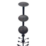 Hand Forged Iron Candelabra Set of 3 (78-98cm) Antique Copper Double Stem with Hercules Knot Detail - Image 8
