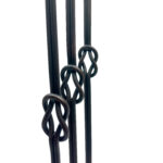 Hand Forged Iron Candelabra Set of 3 (78-98cm) Antique Copper Double Stem with Hercules Knot Detail - Image 3