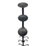 Hand Forged Iron Candelabra Set of 3 (82-102cm) Antique Copper Double Stem with Hercules Knot and Arched Base - Image 7