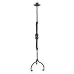 Hand Forged Iron Floor Candelabra (110cm) Hercules Knot Double Stem - Antique Copper or Gold Finish