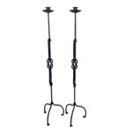 Hand Forged Iron Floor Candelabra (110cm) Hercules Knot Double Stem - Antique Copper or Gold Finish - Image 10
