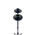 Hand Forged Iron Candelabra Pair (105cm) Antique Copper Tapered Stem with Scroll Base - Image 7