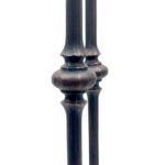 Hand Forged Iron Candelabra Pair (105cm) Antique Copper Tapered Stem with Scroll Base - Image 3