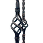 Hand Forged Iron Candelabra Pair (115cm) Antique Copper Expanded Open-Twist Stem - Image 3