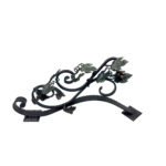 Hand Forged Iron Wall Art Scroll (54cm) Antique Copper & Green Patina Grapevine Motif - Image 14