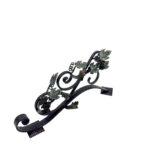 Hand Forged Iron Wall Art Scroll (54cm) Antique Copper & Green Patina Grapevine Motif - Image 15