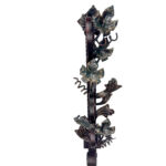 Hand Forged Iron Wall Art Scroll (54cm) Antique Copper & Green Patina Grapevine Motif - Image 16