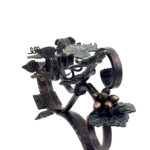 Hand Forged Iron Wall Art Scroll (54cm) Antique Copper & Green Patina Grapevine Motif - Image 9