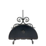 Hand Forged Iron Newspaper & Magazine Rack (54cm) Antique Gold Scroll Design with Arched Handle - Image 8