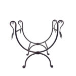Hand Forged Iron Log Holder (51cm) Antique Copper Leaf Design Firewood Rack - Image 6