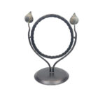 Hand Forged Iron Tabletop Vanity Mirror (55cm) Antique Copper Leaf Design