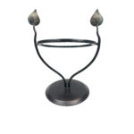 Hand Forged Iron Tabletop Vanity Mirror (55cm) Antique Copper Leaf Design - Image 8