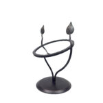 Hand Forged Iron Tabletop Vanity Mirror (55cm) Antique Copper Leaf Design - Image 7