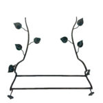 Hand Forged Iron Wall Towel Rack (82cm) Antique Copper Branch Design with Glass Bead Leaves