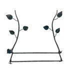 Hand Forged Iron Wall Towel Rack (82cm) Antique Copper Branch Design with Glass Bead Leaves - Image 6