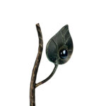 Hand Forged Iron Wall Towel Rack (82cm) Antique Copper Branch Design with Glass Bead Leaves - Image 4