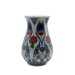 Handmade Ceramic Vase (20cm) Traditional Turkish Tulip & Carnation Pattern - Pear Shaped (Armudi) Art Decor - Image 6
