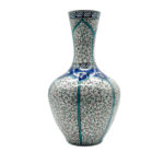 Handmade Ceramic Lidded Vase (30cm) Traditional Ottoman "Golden Horn" (Haliç) Style with Turquoise Bands - Decorative Art Object - Image 7
