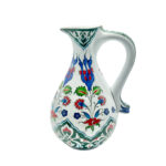 Handmade Ceramic Urn Vase (25cm) Vibrant Multi-Color Iznik Floral Garden Pattern - Traditional Turkish Decor