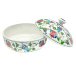 Handmade Ceramic Lidded Trinket Box & Jewelry Bowl - Colorful Floral "Bonbonniere" Style Decorative Container