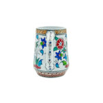 Handmade Ceramic Floral Tankard - Hand-Painted Red & Blue Tulips - Decorative Cup & Desk Organizer - Image 6