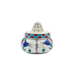 Handmade Ceramic Decorative Lemon Juicer Sculpture - Hand-Painted Iznik Tulips - Kitchen Shelf Decor - Image 9