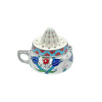 Handmade Ceramic Decorative Lemon Juicer Sculpture - Hand-Painted Iznik Tulips - Kitchen Shelf Decor - Image 8