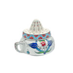 Handmade Ceramic Decorative Lemon Juicer Sculpture - Hand-Painted Iznik Tulips - Kitchen Shelf Decor - Image 11