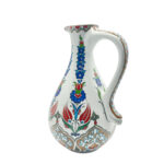 Handmade Ceramic "Ibrik" Pitcher Vase (25cm) - Red Tulip & Blue Hyacinth Pattern - Traditional Turkish Ewer - Image 6