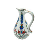 Handmade Ceramic "Ibrik" Pitcher Vase (25cm) - Red Tulip & Blue Hyacinth Pattern - Traditional Turkish Ewer - Image 5