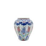 Handmade Ceramic Small Lidded Vase (20cm) - "Küpecik" Form with Colorful Tulips - Elegant Tabletop Accent - Image 5