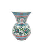 Handmade Ceramic "Kandil" Vase (30cm) - Classic Ottoman Form - Polychrome Red & Green Floral Art