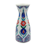 Handmade Ceramic Conical Vase (25cm) - Embossed Dotted Texture & Purple Accents - Elegant Bud Vase - Image 5