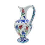Handmade Ceramic Footed Pitcher Vase (30cm) - Classic Red Tulip Pattern - Timeless Ottoman Art Decor - Image 8