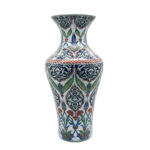 Handmade Ceramic Monumental Floor Vase (50cm) - Elaborate Ottoman Medallion Pattern - Grand Statement Decor