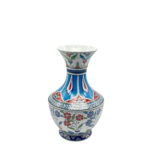 Handmade Ceramic Classic Vase (30cm) - Turquoise Panels & Red Floral Pattern - Mediterranean Summer Decor - Image 5